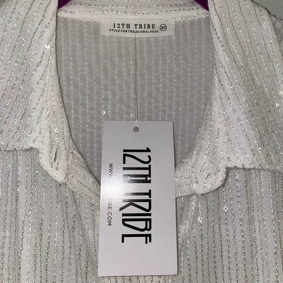 NWT 12th Tribe Unstoppable white sequins dress - Picture 3 of 3